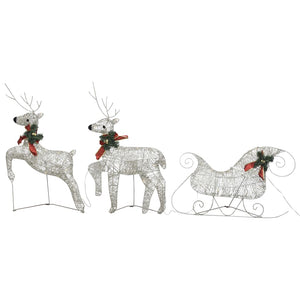 vidaXL Reindeer & Sleigh Christmas Decoration 100 LEDs Outdoor Gold-37