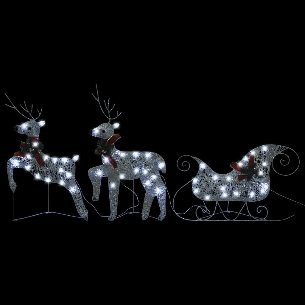 vidaXL Reindeer & Sleigh Christmas Decoration 100 LEDs Outdoor Gold-25