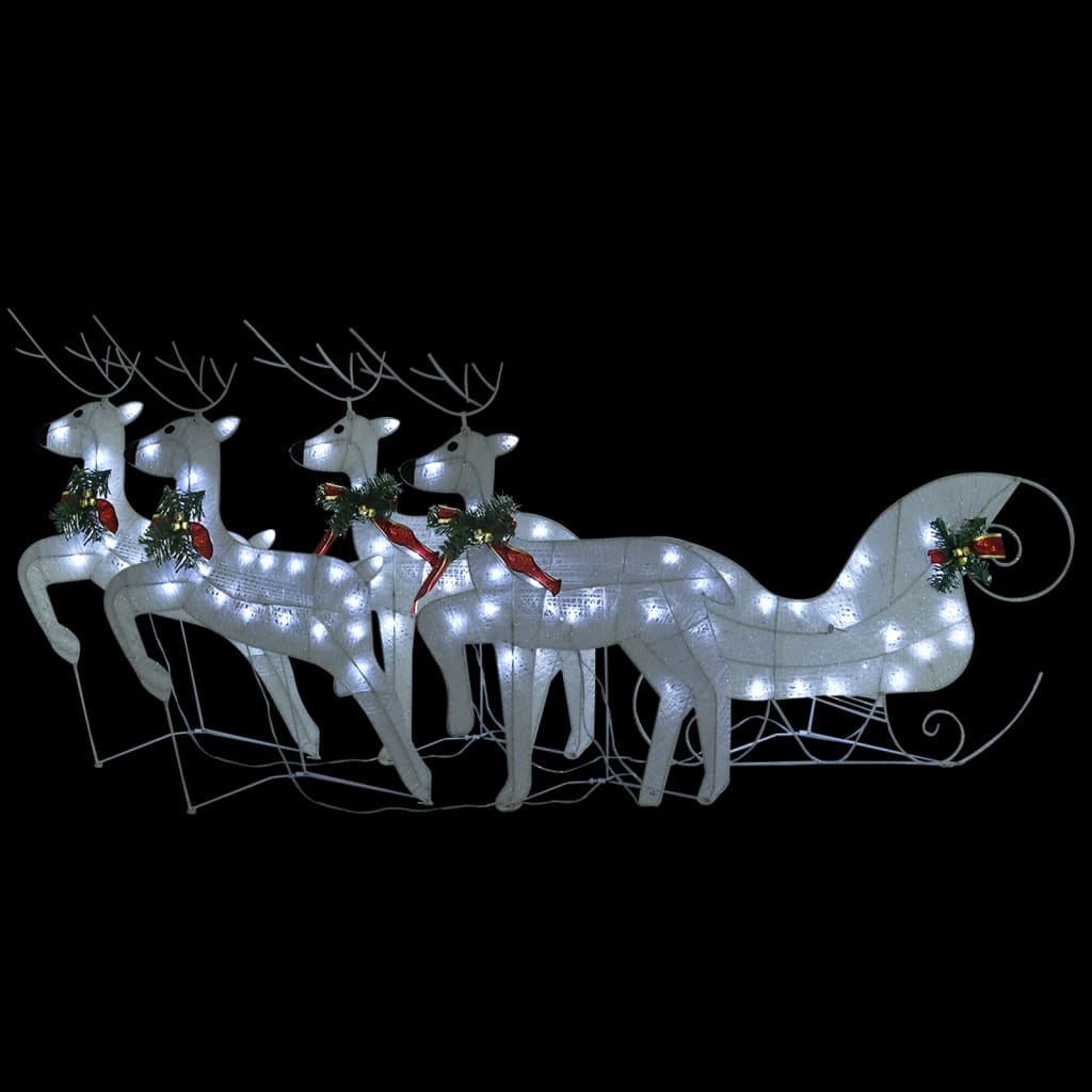 vidaXL Reindeer & Sleigh Christmas Decoration 100 LEDs Outdoor Gold-33