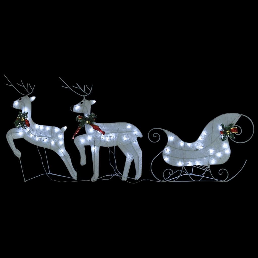 vidaXL Reindeer & Sleigh Christmas Decoration 100 LEDs Outdoor Gold-48