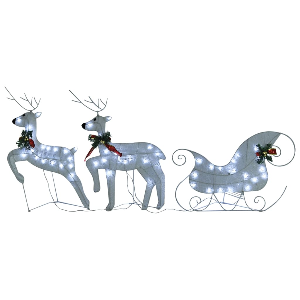 vidaXL Reindeer & Sleigh Christmas Decoration 100 LEDs Outdoor Gold-1