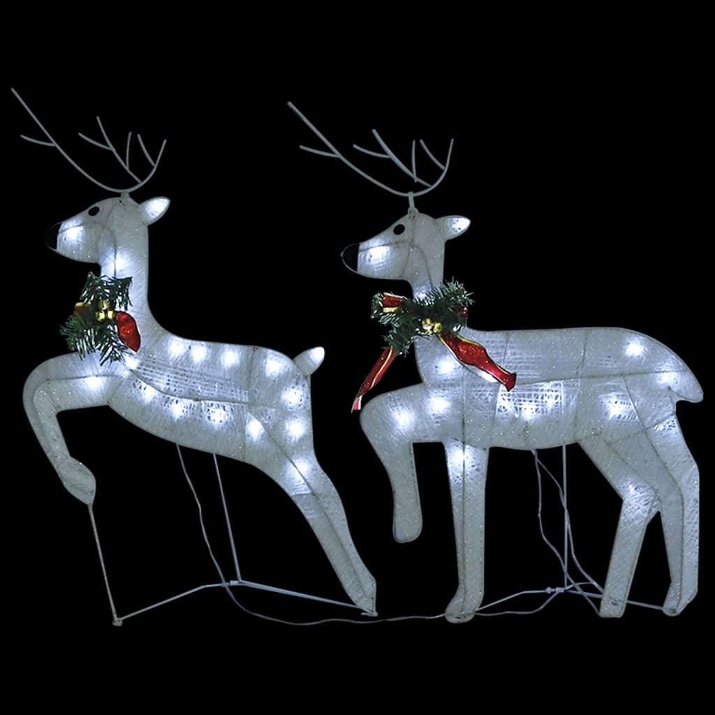 vidaXL Reindeer & Sleigh Christmas Decoration 100 LEDs Outdoor Gold-17