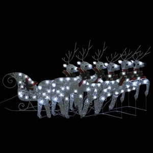 vidaXL Reindeer & Sleigh Christmas Decoration 100 LEDs Outdoor Gold-0