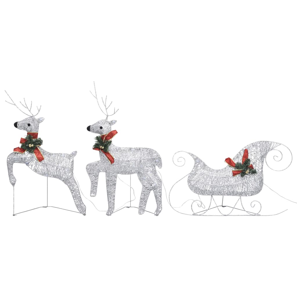 vidaXL Reindeer & Sleigh Christmas Decoration 100 LEDs Outdoor Gold-26