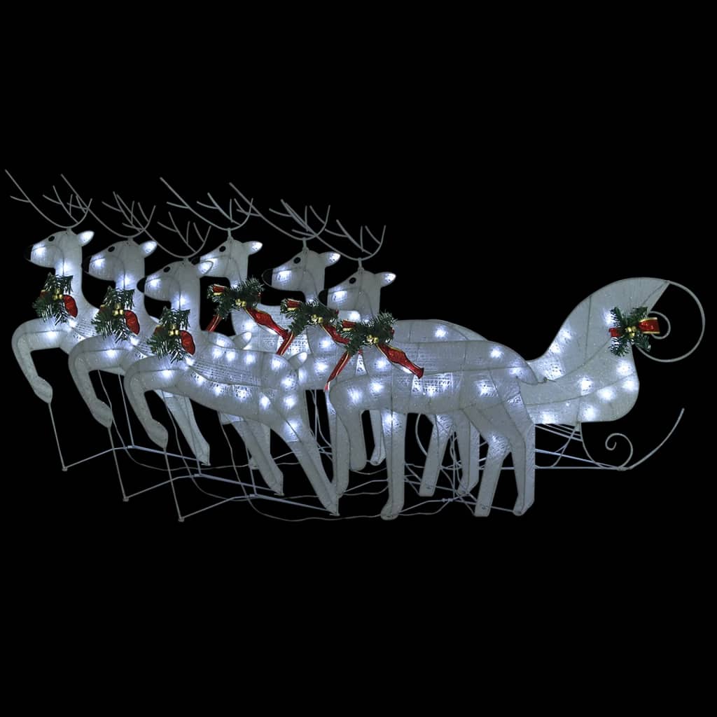 vidaXL Reindeer & Sleigh Christmas Decoration 100 LEDs Outdoor Gold-44