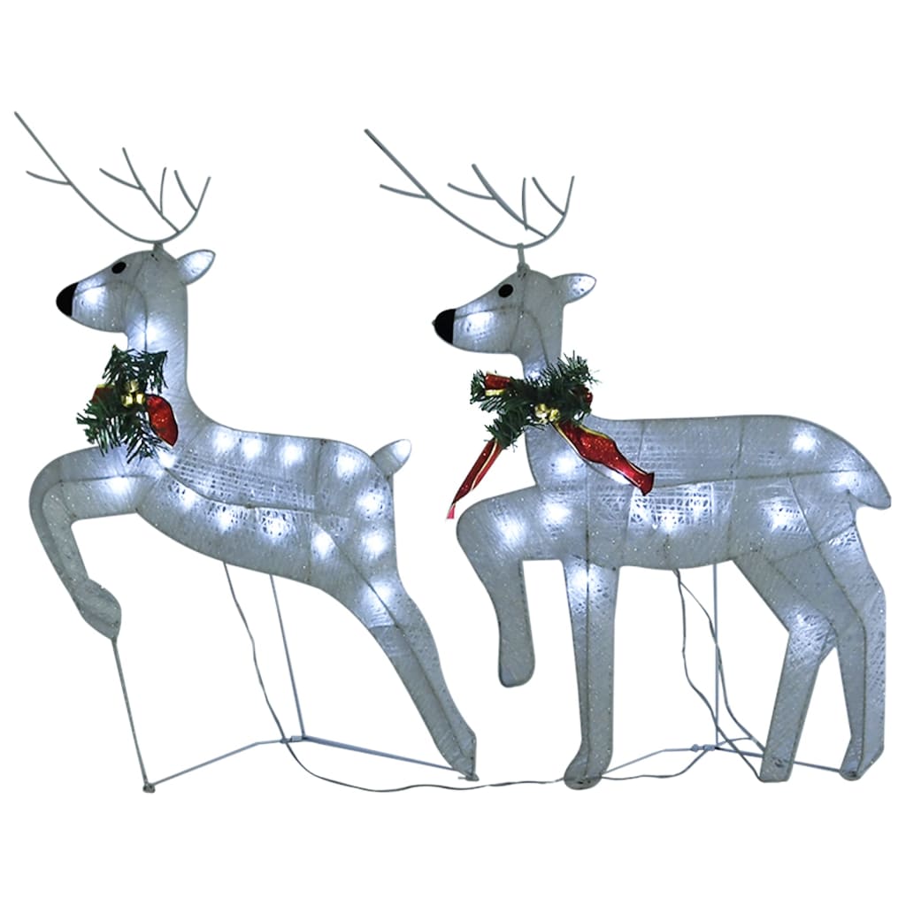 vidaXL Reindeer & Sleigh Christmas Decoration 100 LEDs Outdoor Gold-18