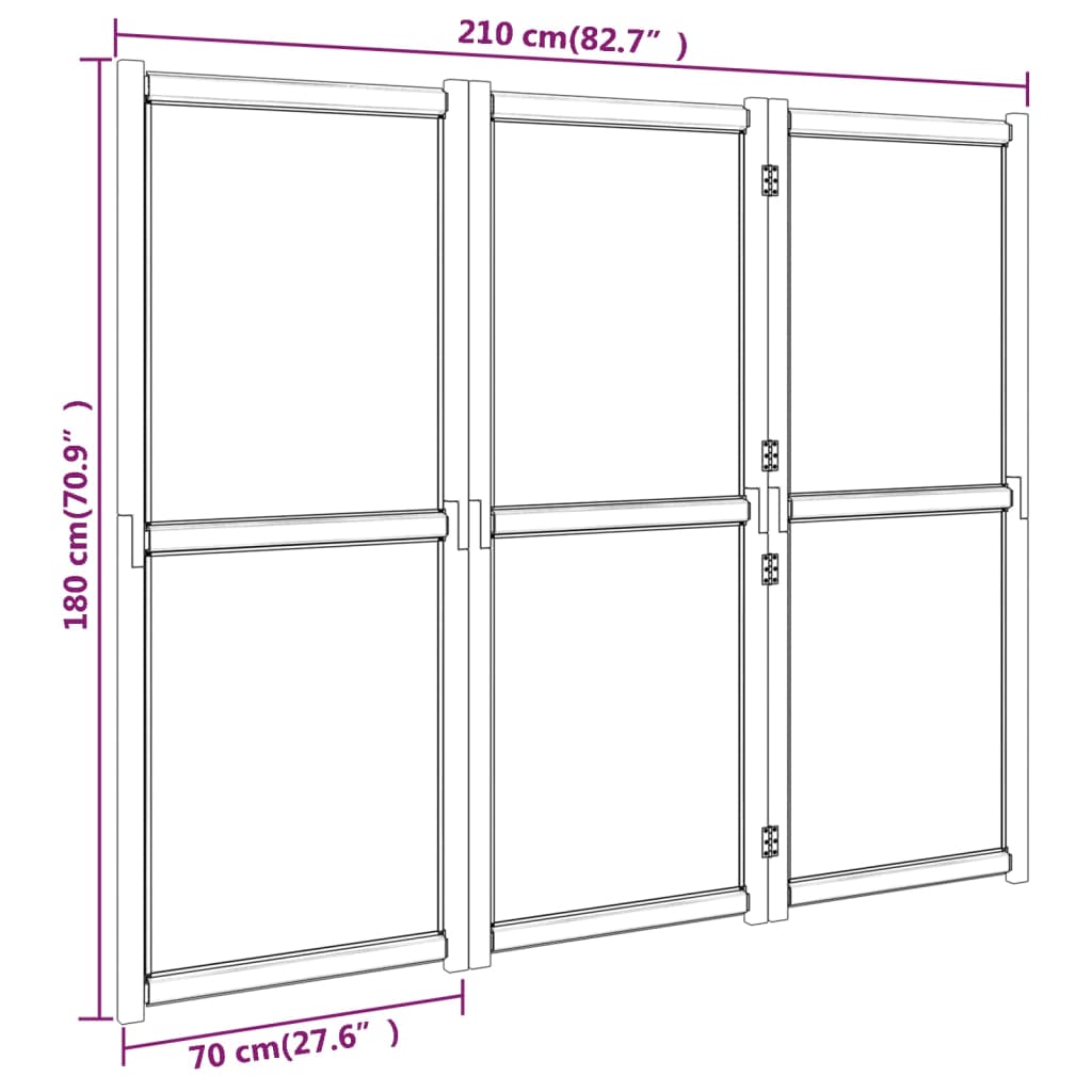 vidaXL Room Divider Folding Privacy Screen Panel Partition Room Separator-12