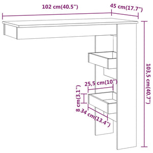 vidaXL Wall Bar Table Kitchen Bar Dining Table Computer Desk Engineered Wood-74