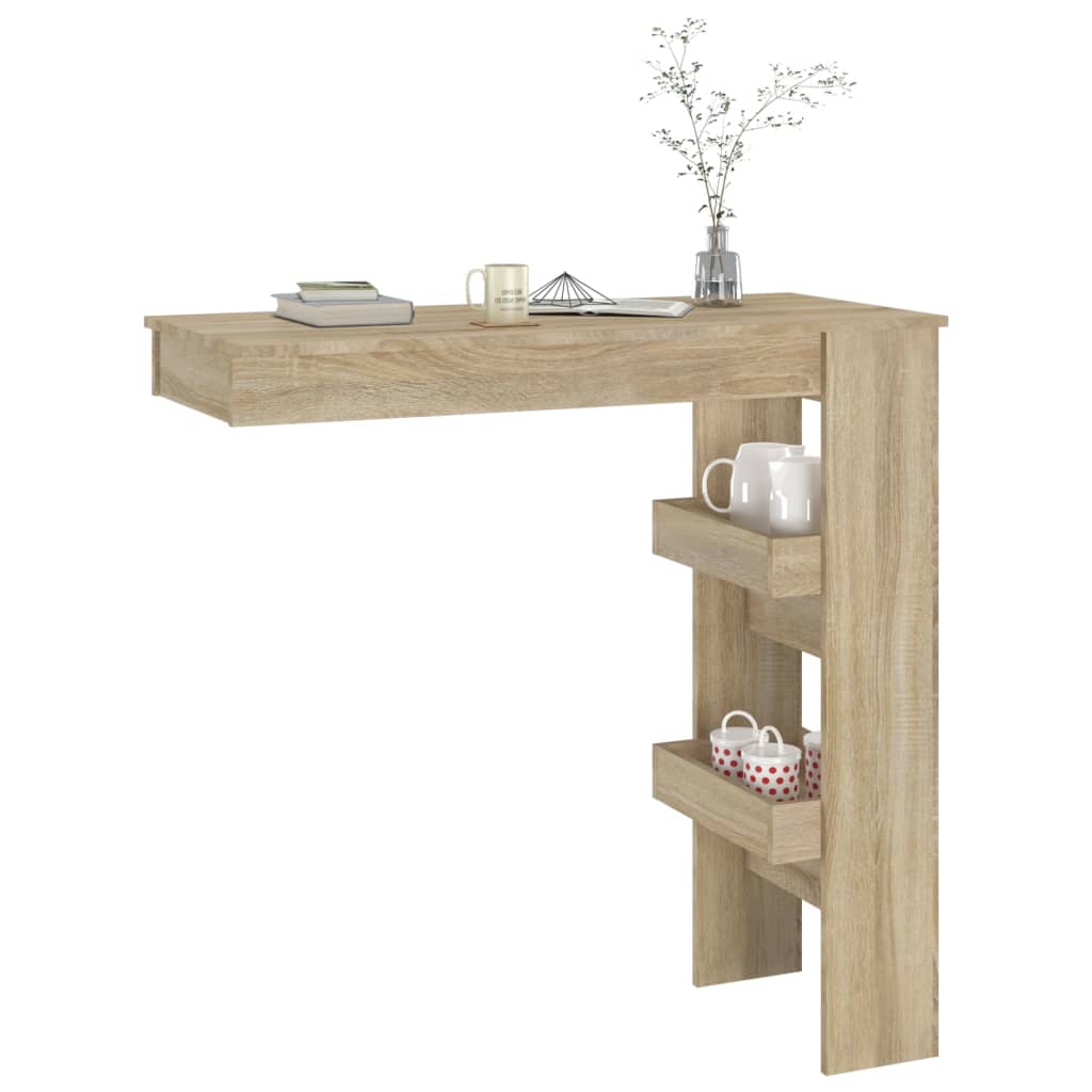 vidaXL Wall Bar Table Kitchen Bar Dining Table Computer Desk Engineered Wood-31