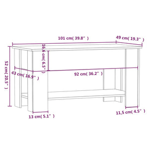 vidaXL Coffee Table Lift Top End Table Accent Side Sofa Table Engineered Wood-57