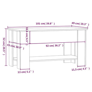 vidaXL Coffee Table Lift Top End Table Accent Side Sofa Table Engineered Wood-9