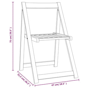 vidaXL Folding Chair Patio Furniture Wooden Dining Chair Solid Wood Acacia-17