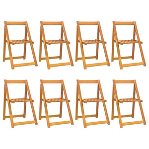 vidaXL Folding Chair Patio Furniture Wooden Dining Chair Solid Wood Acacia-28