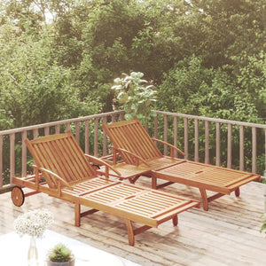 vidaXL 2 Piece Sunlounger Set with Table Solid Wood Acacia-2