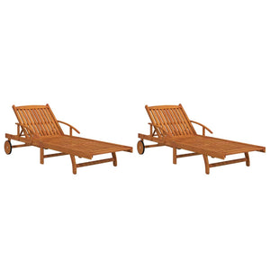 vidaXL Sun Loungers 2 pcs Solid Wood Acacia-0