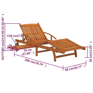 vidaXL Sun Loungers 2 pcs Solid Wood Acacia-3