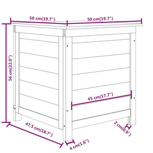 vidaXL Outdoor Storage Deck Box Chest for Patio Cushions Tools Solid Fir Wood-11