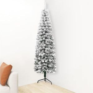 vidaXL Christmas Tree Decoration Slim Artificial Half Xmas Tree with Stand-26