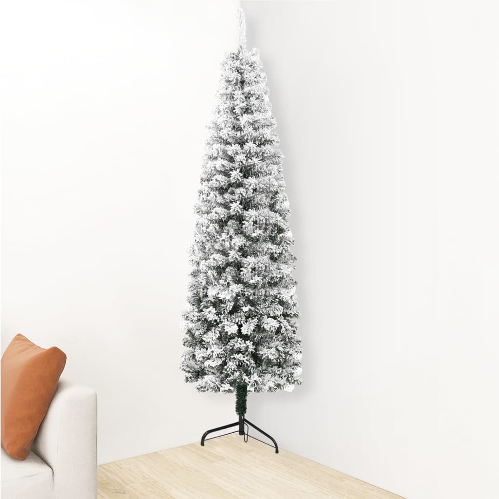 vidaXL Christmas Tree Decoration Slim Artificial Half Xmas Tree with Stand-1