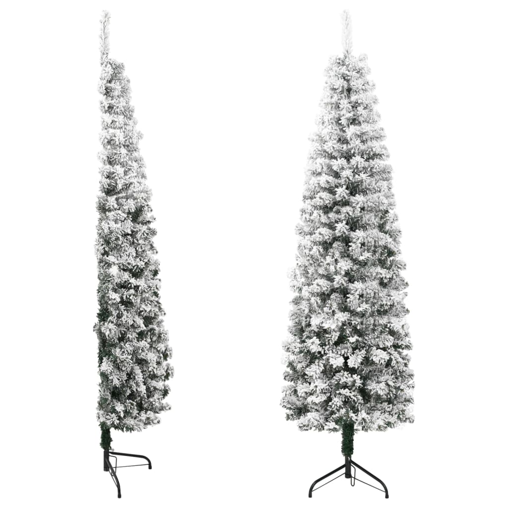 vidaXL Christmas Tree Decoration Slim Artificial Half Xmas Tree with Stand-2