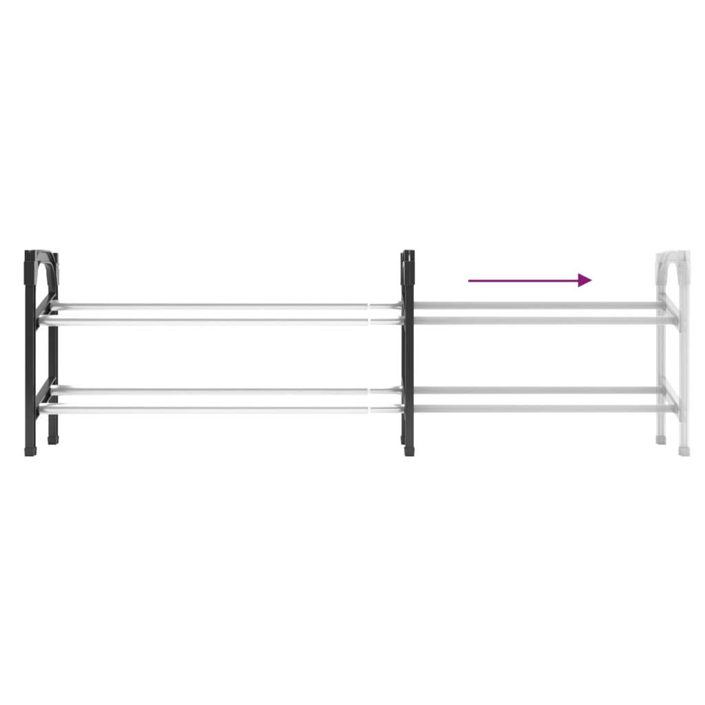 vidaXL Extendable Shoe Rack with 2 Shelves 46.9"x9.4"x14.6"-3