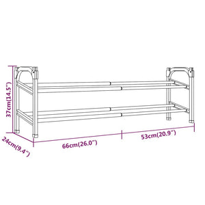 vidaXL Extendable Shoe Rack with 2 Shelves 46.9"x9.4"x14.6"-5