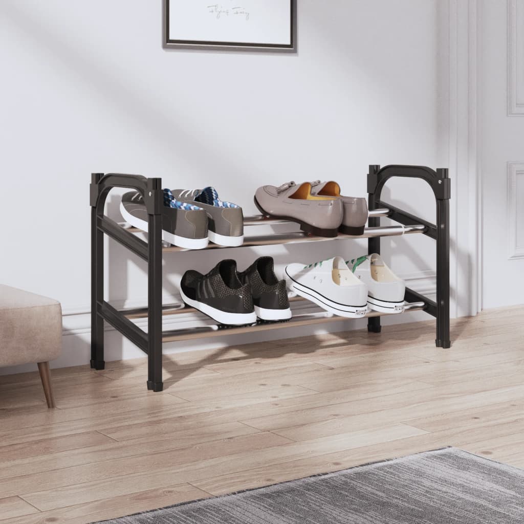 vidaXL Extendable Shoe Rack with 2 Shelves 46.9"x9.4"x14.6"-0