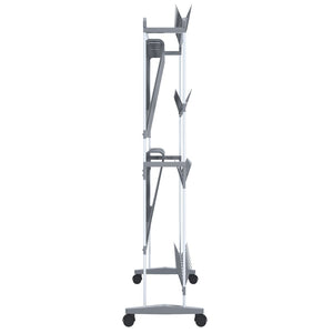 vidaXL Shoe Rack with Wheels Silver 35"x10.6"x47.2"-2