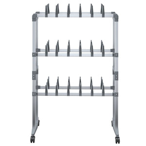 vidaXL Shoe Rack with Wheels Silver 26"x10.6"x39.4"-1