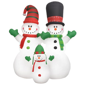 vidaXL Christmas Decoration Inflatable Snowman Family with LEDs Xmas Lighting-20