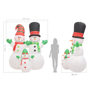 vidaXL Christmas Decoration Inflatable Snowman Family with LEDs Xmas Lighting-18