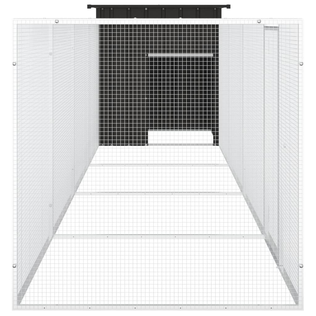 vidaXL Chicken Coop Multipurpose Chicken House with Mesh Cage Galvanized Steel-5