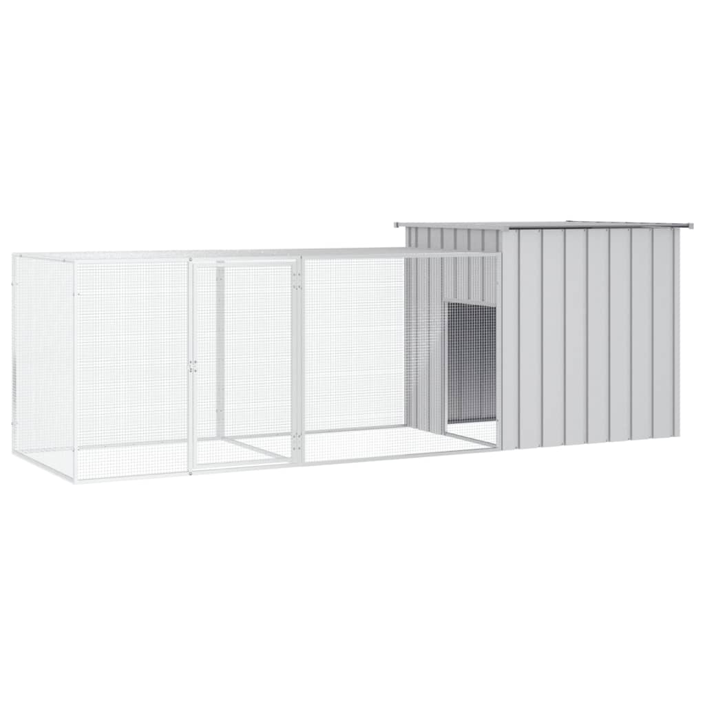 vidaXL Chicken Coop Multipurpose Chicken House with Mesh Cage Galvanized Steel-37