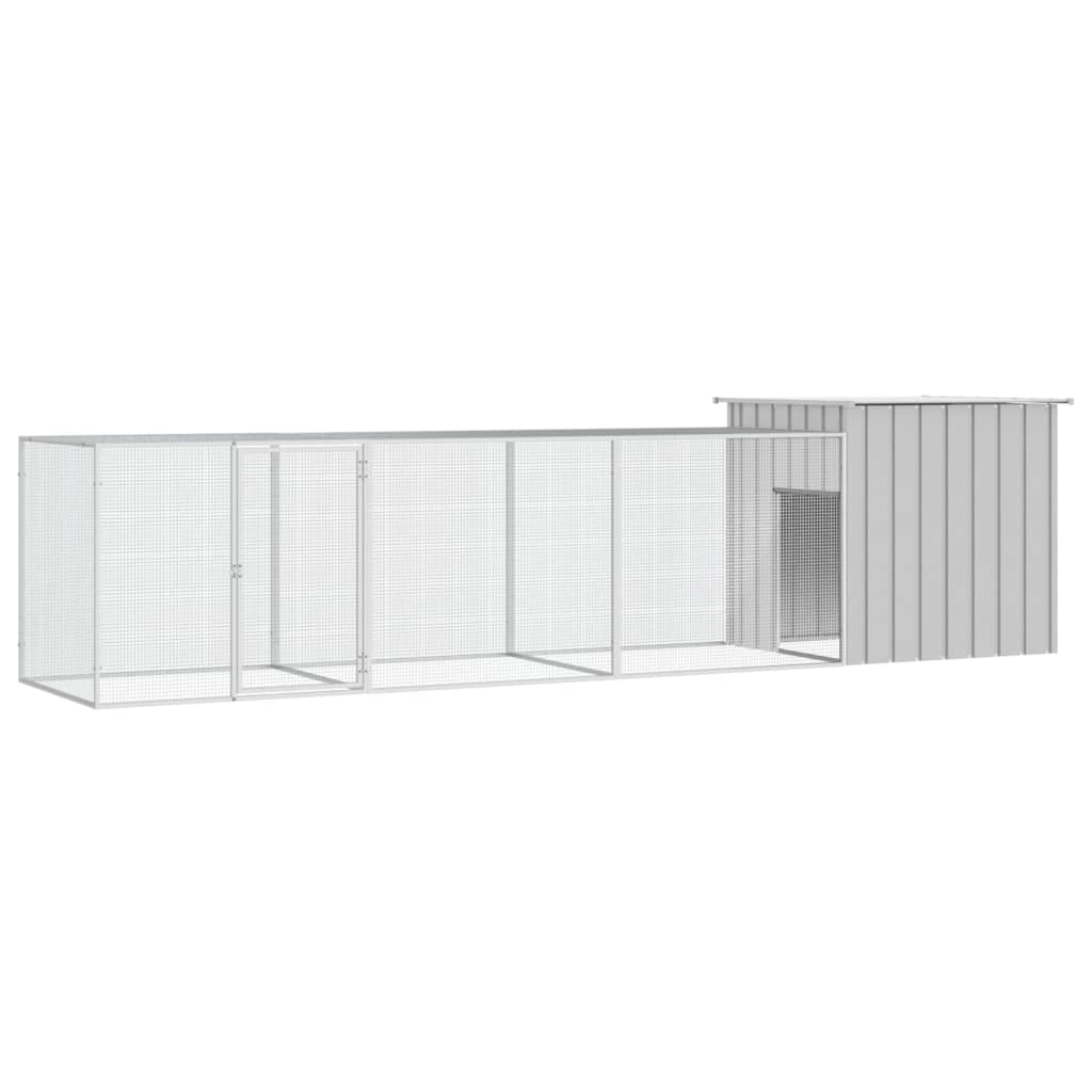 vidaXL Chicken Coop Multipurpose Chicken House with Mesh Cage Galvanized Steel-51