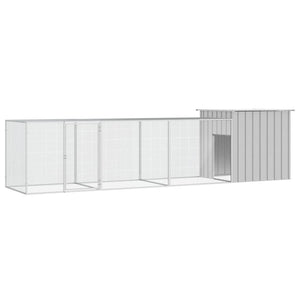 vidaXL Chicken Coop Multipurpose Chicken House with Mesh Cage Galvanized Steel-51