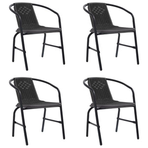 vidaXL Rattan Dining Chairs Stack Chair Plastic Rattan and Steel 242.5 lb-7