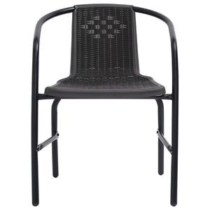 vidaXL Rattan Dining Chairs Stack Chair Plastic Rattan and Steel 242.5 lb-10