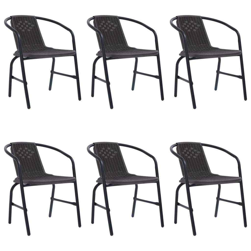 vidaXL Rattan Dining Chairs Stack Chair Plastic Rattan and Steel 242.5 lb-13