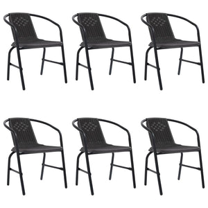 vidaXL Rattan Dining Chairs Stack Chair Plastic Rattan and Steel 242.5 lb-13