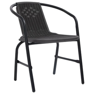 vidaXL Rattan Dining Chairs Stack Chair Plastic Rattan and Steel 242.5 lb-3