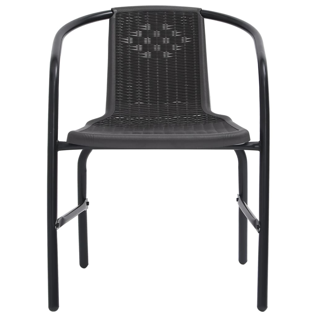 vidaXL Rattan Dining Chairs Stack Chair Plastic Rattan and Steel 242.5 lb-16