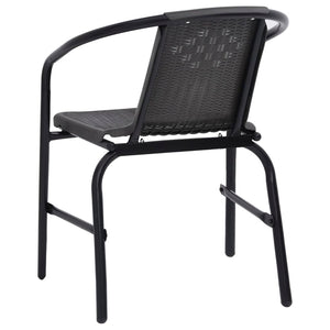 vidaXL Rattan Dining Chairs Stack Chair Plastic Rattan and Steel 242.5 lb-9