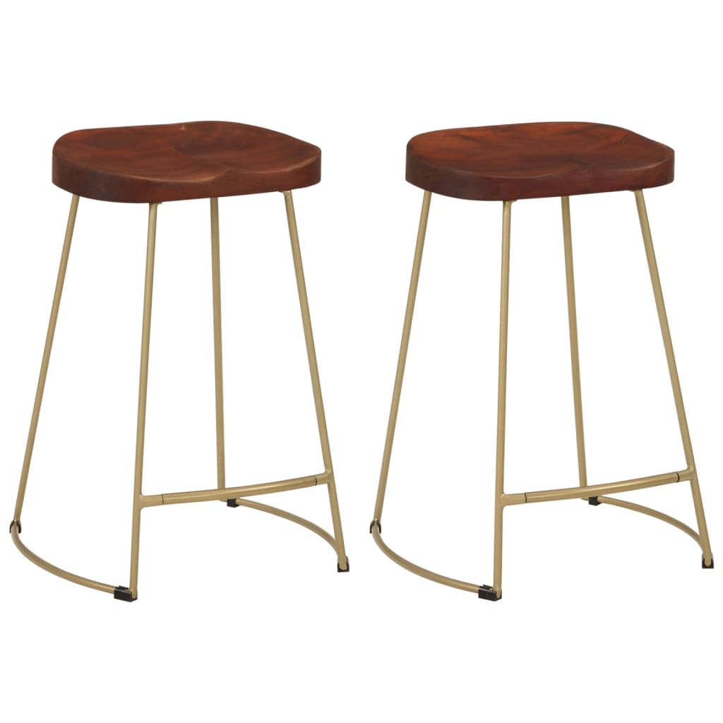 vidaXL Gavin Bar Stools 2 pcs 19.7"x15.7"x30.7" Solid Wood Mango-25