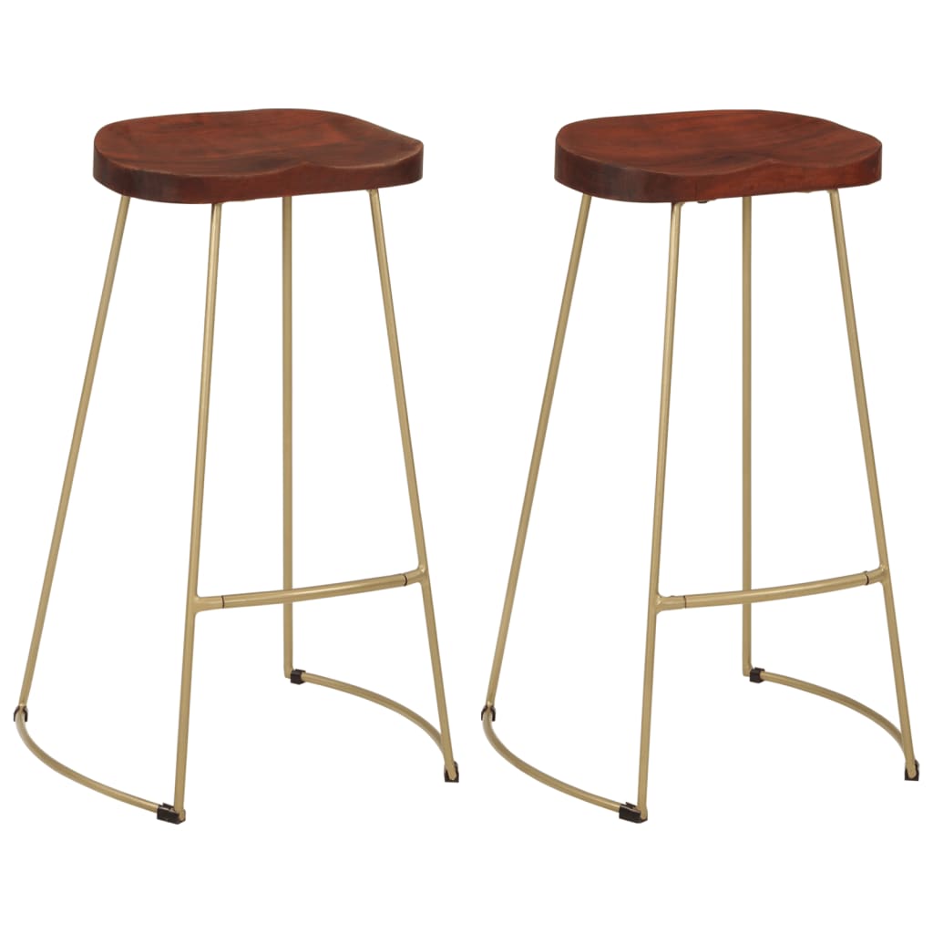 vidaXL Gavin Bar Stools 2 pcs 19.7"x15.7"x30.7" Solid Wood Mango-49