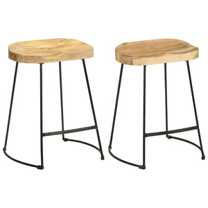 vidaXL Gavin Bar Stools 2 pcs 19.7"x15.7"x30.7" Solid Wood Mango-37