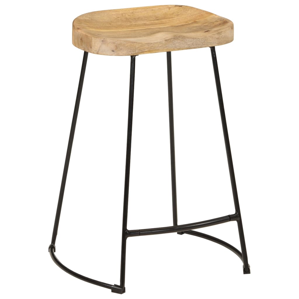 vidaXL Gavin Bar Stools 2 pcs 19.7"x15.7"x30.7" Solid Wood Mango-52