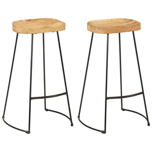 vidaXL Gavin Bar Stools 2 pcs 19.7"x15.7"x30.7" Solid Wood Mango-13