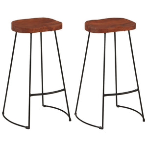 vidaXL Gavin Bar Stools 2 pcs 19.7"x15.7"x30.7" Solid Wood Mango-18