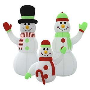 vidaXL Christmas Decoration Inflatable Snowman Family with LEDs Xmas Lighting-4