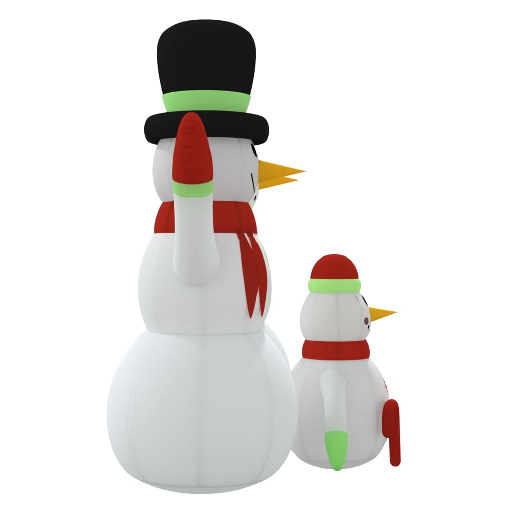 vidaXL Christmas Decoration Inflatable Snowman Family with LEDs Xmas Lighting-7